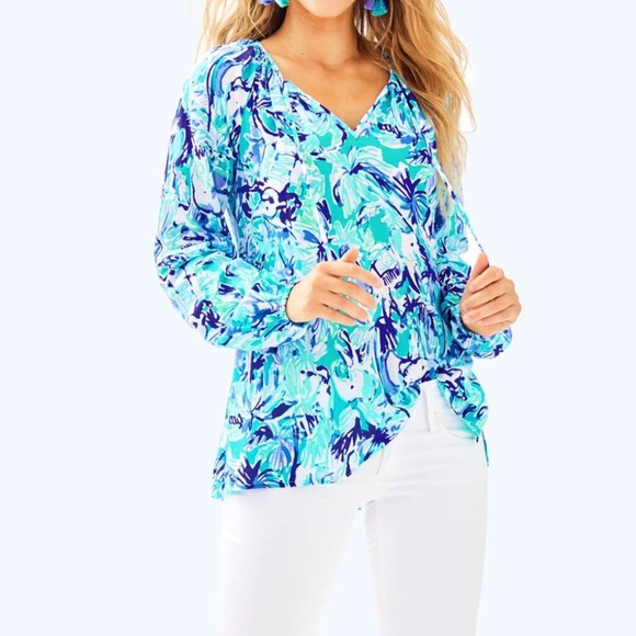 Lilly Pulitzer Willa Tunic Top 23646 - Picture 2 of 8